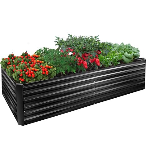 Buy EDOSTORY Metal Raised Bed Garden Bed Kit, 8x4x2ft Tall Galvanized ...