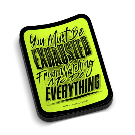 Exhausted - Hard Hat Decal – Armed American Supply