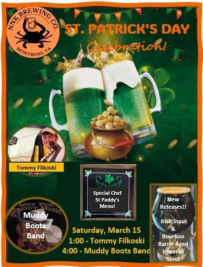 St. Patricks Day Celebration @ NNK Brew!!, 15804 Kings Highway, 22520 ...