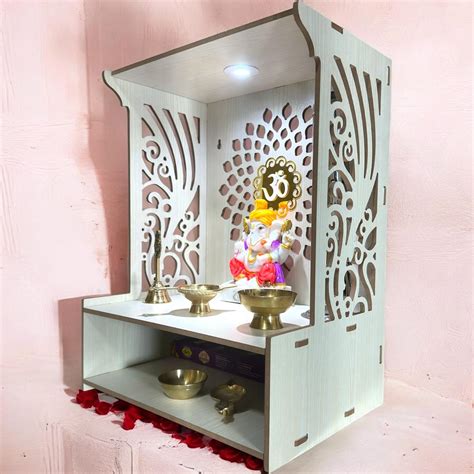 Hoodwin Wooden Temple for Home and Office, Solid Wood Mandir for Puja ...