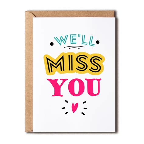 Buy We'll Miss You Card - Goodbye Card Retirement Card From Coworkers ...