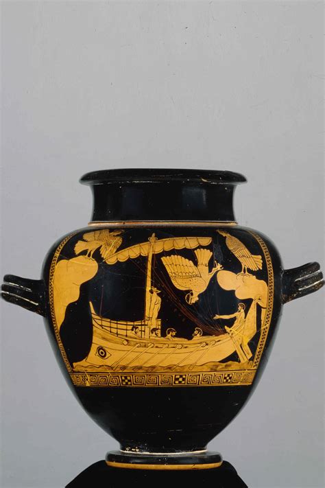 The Siren Vase, Pottery: red-figured stamnos. The ship of Odysseus ...