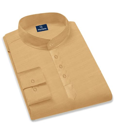 Cotton Chinese Collar Short Kurta for Men | Traditional Nehru Ethnic S