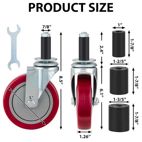 Finnhomy 5 Inch Prep Table Caster Wheels Set of 4 India | Ubuy