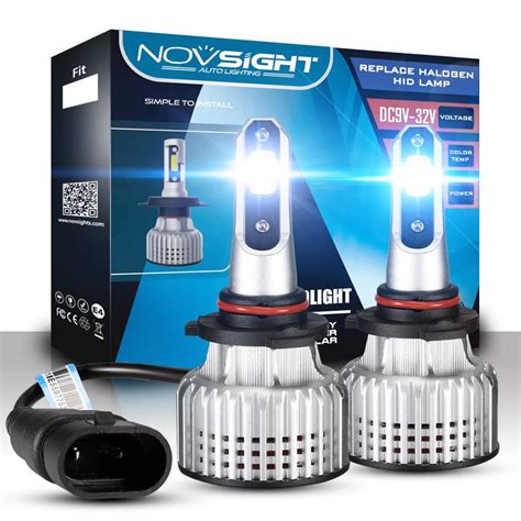 NOVSIGHT 9005/HB3 LED Headlight Kits (Pack of 2)- Bridgelux-COB LED ...