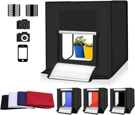 MVPRO 50x50 cm LED Tent Light Cube Diffusion Soft Box Kit with 4 Colors ...