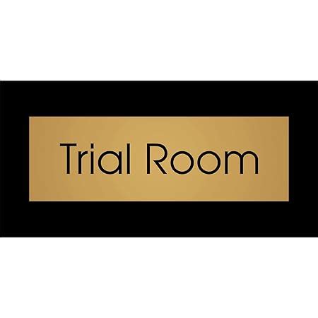 ZEDEF Trial Room Silver Black Laminated Acrylic Glass Hanging Sign ...