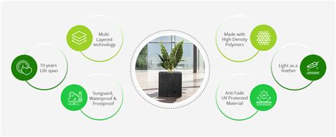 Go Hooked Cube 8 Inch Modern Flower Planter Pot – Decorative Flower ...