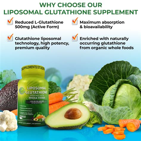 Liposomal Glutathione 500mg Active Form L Glutathione Reduced For ...