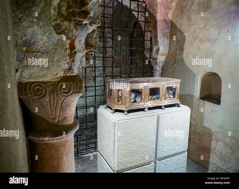 The reliquary in silver containing the bones of San Secondo in the ...