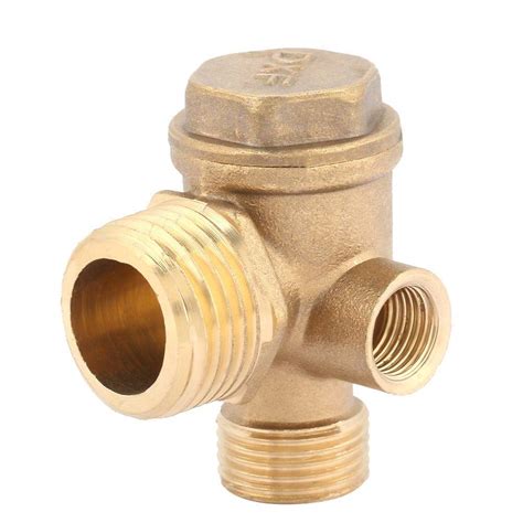 3-Way Brass Air Compressor Valve Male Threaded Non-Return Check Valve ...