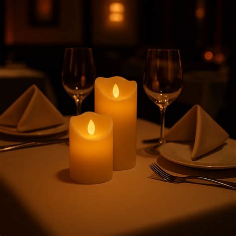 Plain Moving Wick Pillar Candles | Realistic Flame Motion ...