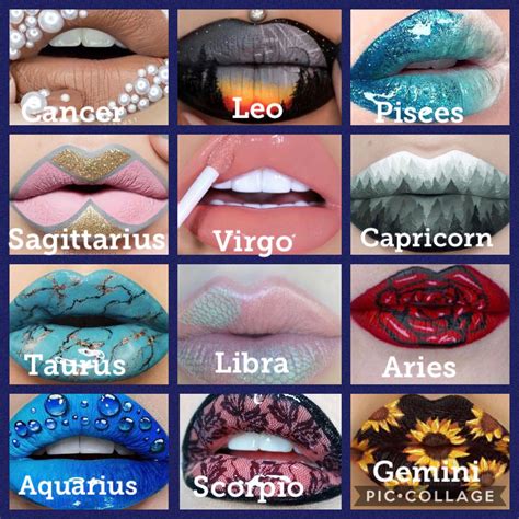 Zodiac Signs Lip Shape Chart - Zodiac Elements Explained