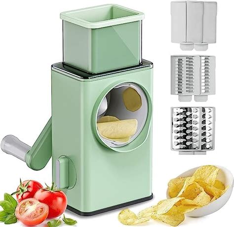 Buy Kruptl Multifunctional Rotary Vegetable Chopper Cheese Grater Round ...