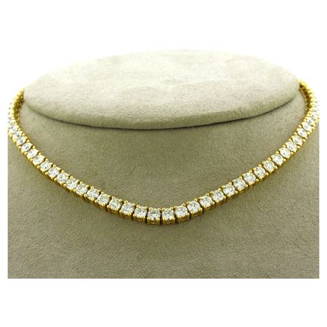 Diamond Choker Tennis Necklace For Sale at 1stDibs