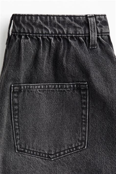 Women's Dark denim grey/Flowers Denim mini skirt | H&M IN