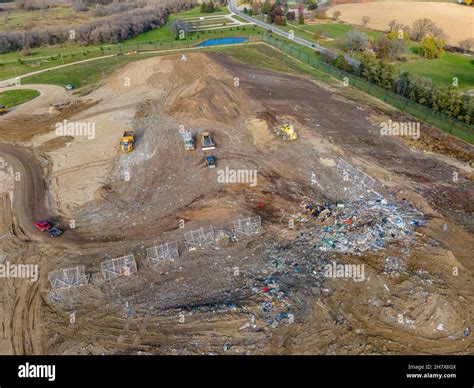 Aerial photograph of Dane County Landfill on an overcast November ...
