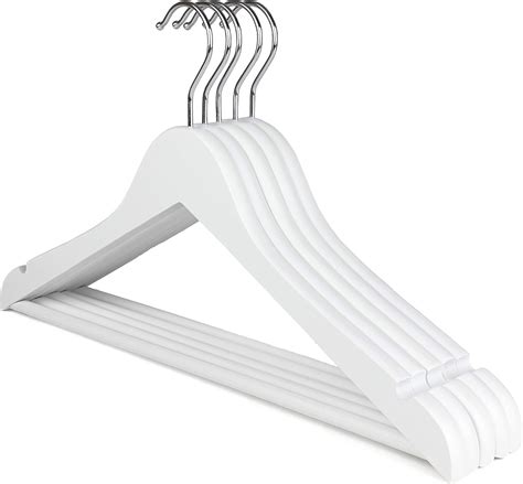 Buy The Hanger Store 20 White Wooden Coat Hangers, Flat Suit Hanger ...