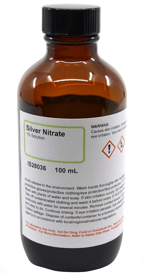 1% Silver Nitrate Solution, 100mL - The Curated Chemical Collection ...