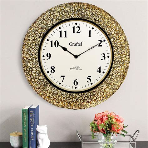 Buy Craftel 18 inches Antique Heavy Embossed Brass Metal Fitted Vintage ...