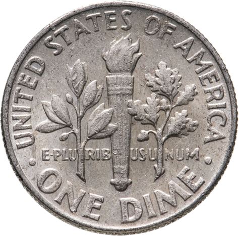 Монета США 10 центов (дайм, one dime) 1964 "Silver Roosevelt Dime ...