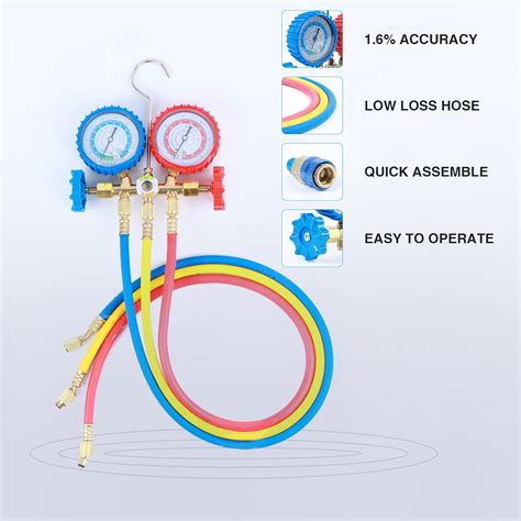 Buy PANGOLIN AC Diagnostic Manifold Freon Gauge Set with Couplers ...