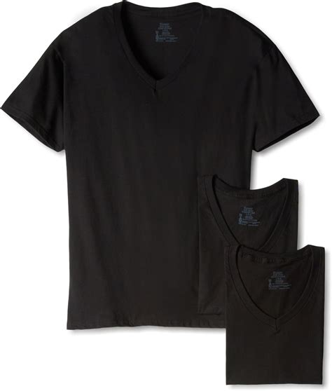 Hanes Men's 3 Pack Classics Black V-Neck Tee: Amazon.ca: Clothing ...