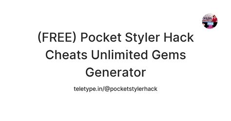 (FREE) Pocket Styler Hack Cheats Unlimited Gems Generator — Teletype