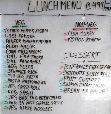 Menu at Cafe Green Eye, Panache Patna, Patna