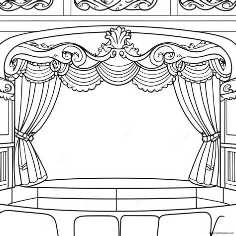 Theater Stage Coloring Page (24262-19160)