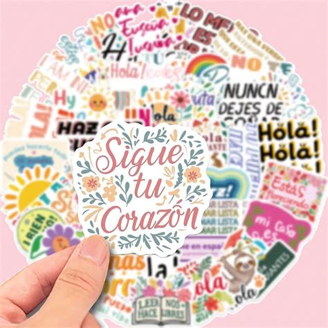 50pcs Spanish Motivational Cartoon Graffiti Stickers For Decoration Of ...