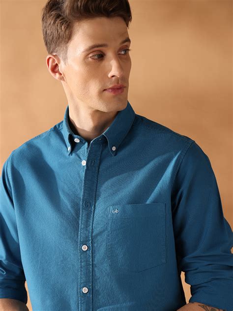 Buy Teal Regular Fit Solid Casual Shirt for Men (BENAR)