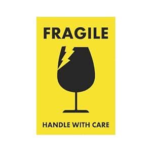 Print Orbit® Fragile Handle with Care Yellow Labels Water Proof Non ...