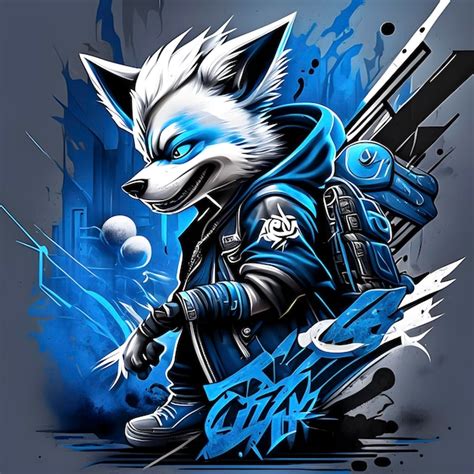 Ninja fox in japanese anime art with weapons and graphics generative ai ...