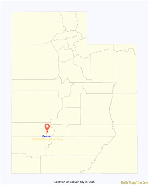 Map of Beaver city, Utah - Thong Thai Real