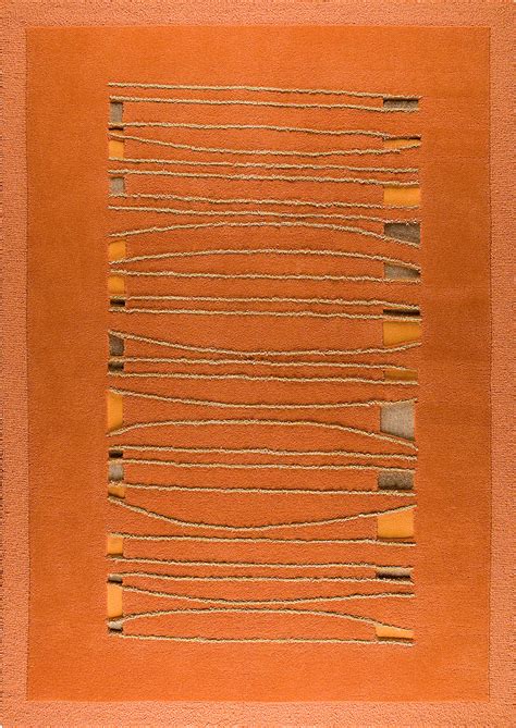 Contemporary Abstract Hand Tufted Orange Area Rug Carpet