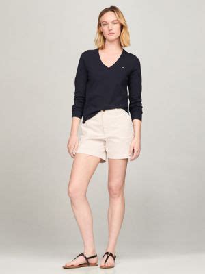 Solid Cotton-Blend V-Neck Sweater | Tommy Hilfiger
