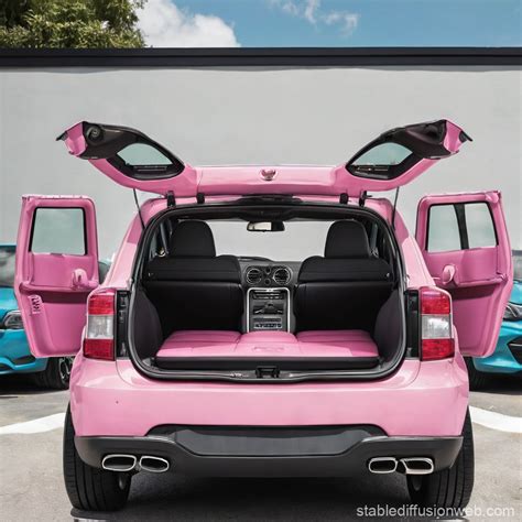 Pink Car with Open Doors | Stable Diffusion Online