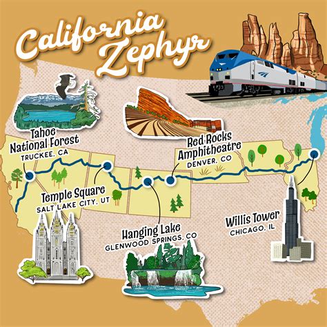 Amtrak California Zephyr Route Map Printable Maps
