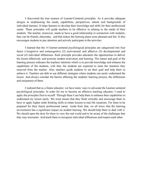 Student Reflection Essay Example