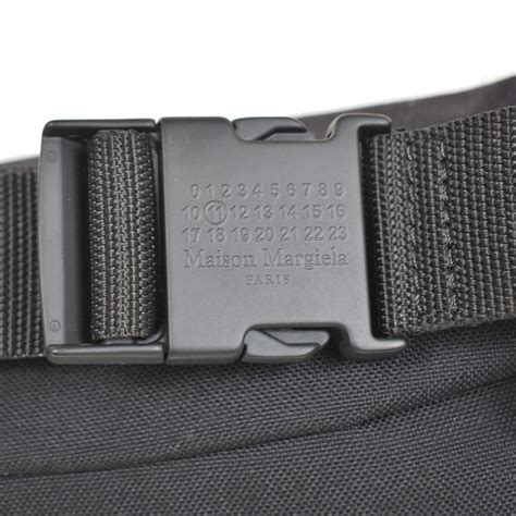 Buy Maison Margiel Logo Bum Body Bag Canvas Leather Name Tag Black ...