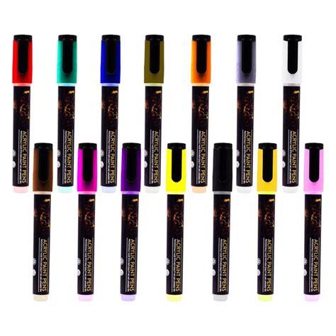 Buy PINTAR Premium Acrylic Paint Pens - (14 Colors) Medium Tip Pens For ...