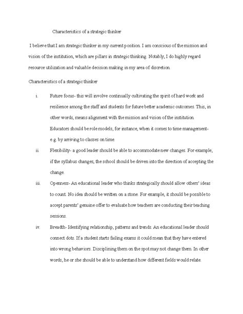 Strategic Thinker Examples 的图像结果