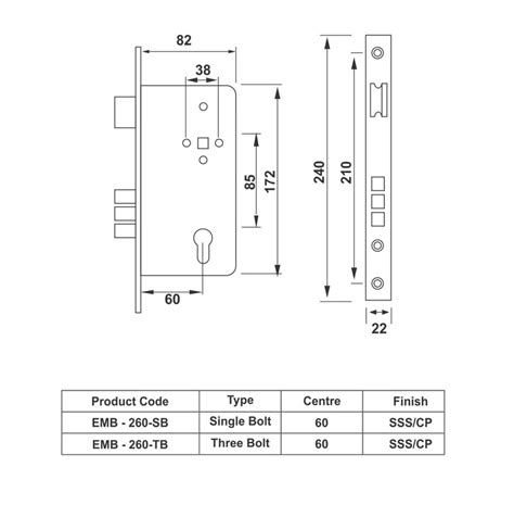 ENOX Mortise Lock EMB - 260 | Enox India