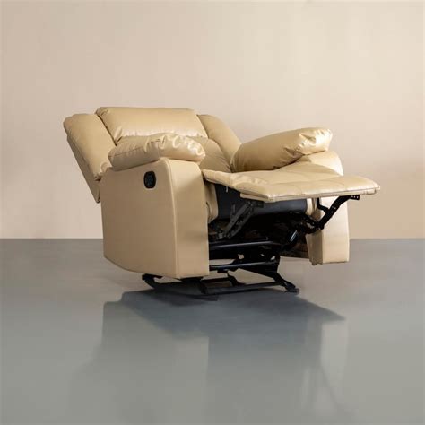 Buy Acropolis Faux Leather 1-Seater Rocking Recliner - Beige from Home ...
