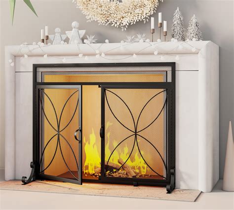 Amazon.com: Fire Beauty Fireplace Screen with Magnetic Doors,Large ...