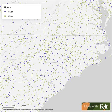 North Carolina Airports Map Airports In The City Of Charlotte, North