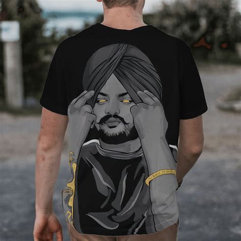SidhuMoosewala (REMEMBERED) Half Sleeve Cotton Tshirt | Dark Thread