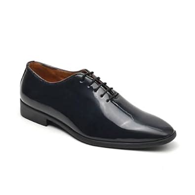 Buy Dagga Men’s Patent Leather Oxford Shoes – Glossy Formal Lace-Up ...