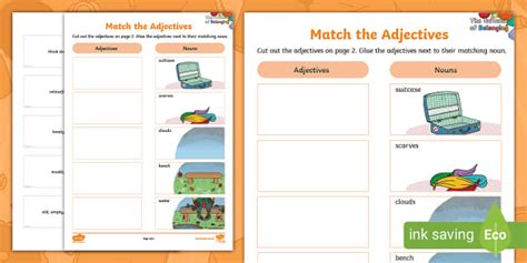 The Suitcase of Belonging - Match the Adjectives Activity